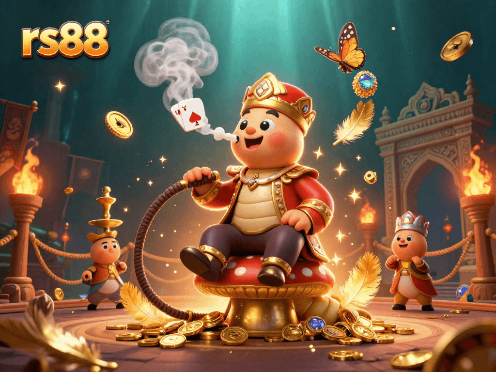 Experience thrilling gameplay at rs88 with a vibrant 3D illustration featuring iconic casino elements.