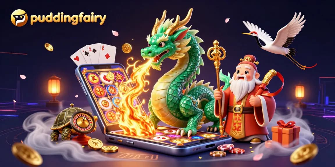 Experience excitement with puddingfairy as the jade dragon breathes golden fire amid dynamic slot games.